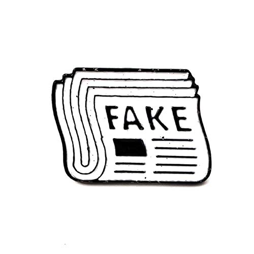 Jasinto Broche de Noticias, decoración Falsa de periódico, Dibujos Animados, Bolsa Occidental, Hebilla, Broche Escolar Decorativo Broche (White-h, One Size)
