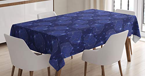 ABAKUHAUS Cielo Azul Mantele, Rayas Zentangle Nubes, Fácil de Limpiar Colores Firmes y Durables Lavable Personalizado, 140 x 170 cm, Índigo pálido Azul Ceil