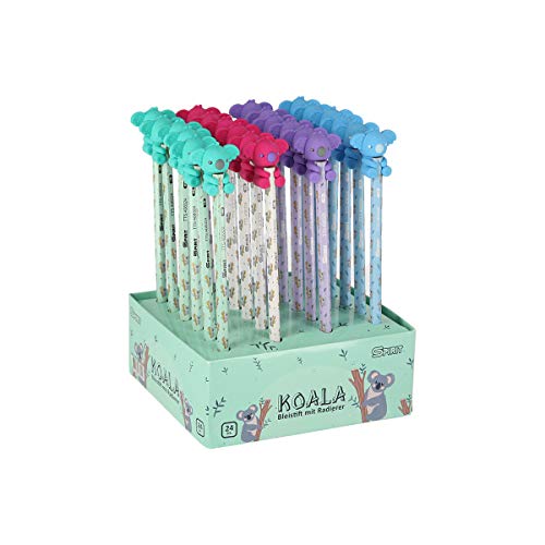 SPIRIT Lápices con goma de borrar Koala HB, dureza 408324, 24 unidades (1 unidad)