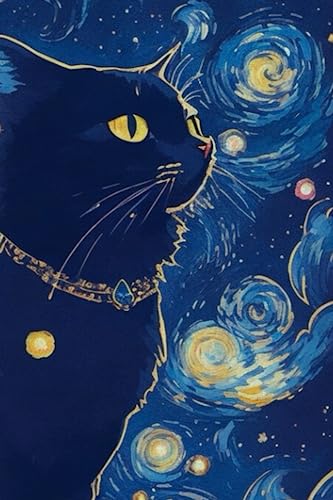 Van gogh Cat Notebook , Starry Night Cat Van Gogh Style, Van Gogh Artistic Journal: Van gogh Cat