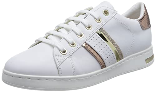 Geox D Jaysen, Zapatillas Mujer, Blanco Rosa Dorado, 38 EU