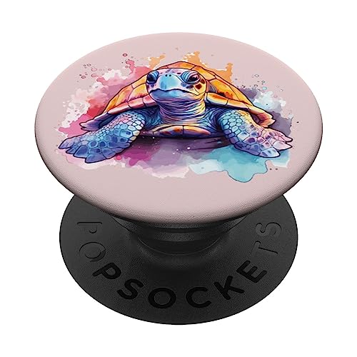 Arte Lindo De La Acuarela De La Tortuga Marina PopSockets PopGrip Intercambiable
