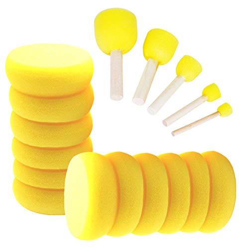 Anyasen 17 Piezasesponjas Redondas sintéticas Esponja de Pintura Pincel de Esponja Redondo Herramientas de Pintura de Punteado para Pintar Pintura de la Cara Manualidades cerámica Arcilla Acuarelas