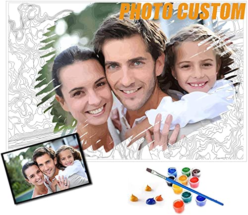 personalizados pintar por números Kits para adultos/Niños,Kits Profesionales de Pintura de Mascotas y Retratos,Haga su Propia Foto con Pinturas Digital y Pinceles para Dibujar,40x50cm
