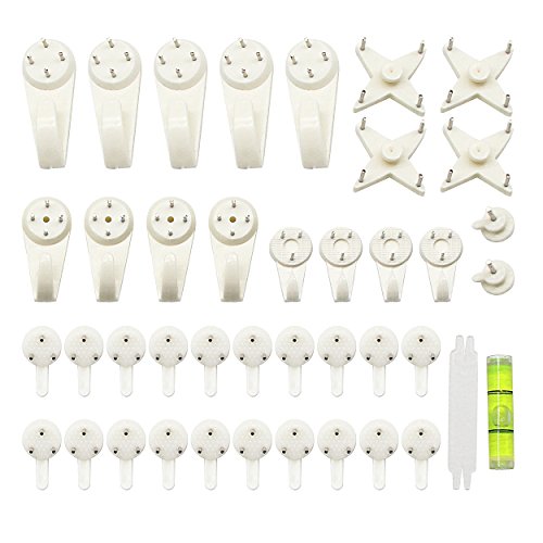 CERRXIAN Ganchos con Clavos Colgar Cuadros sin Agujeros,Ganchos para Colgar Cuadros,Colgador de Fotos Multifuncional sin Costuras para Colgar en la Pared Colgador de Fotos de boda-39 Piezas