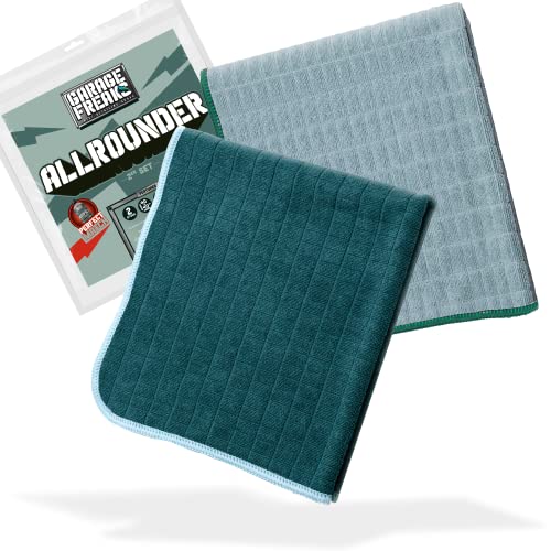 Garage Freaks Juego de 2 paños de microfibra para coche, 40 x 40 cm, 380 g/m². El paño universal para coche para interior y cuidado de la pintura o como paño de pulido, juego de 2 unidades
