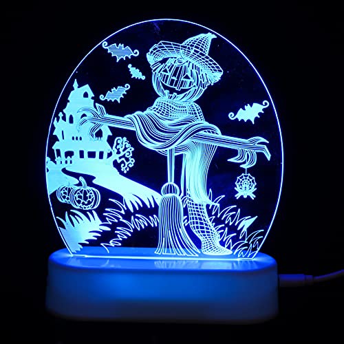 OSALADI Lámpara Escritorio Led de Halloween Luz 3D Ilusión Lámpara para Ni?os 7 Changing con Ni?os Dormitorio Decoración Vacaciones Cumplea?os Regalos para Ni?os Ni?as Flexo Led Escritorio