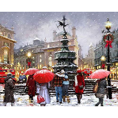 Pintar por números para niños Adultos Kit de Pintura al óleo DIY Principiante - Hermosos paisajes en la Nieve 481