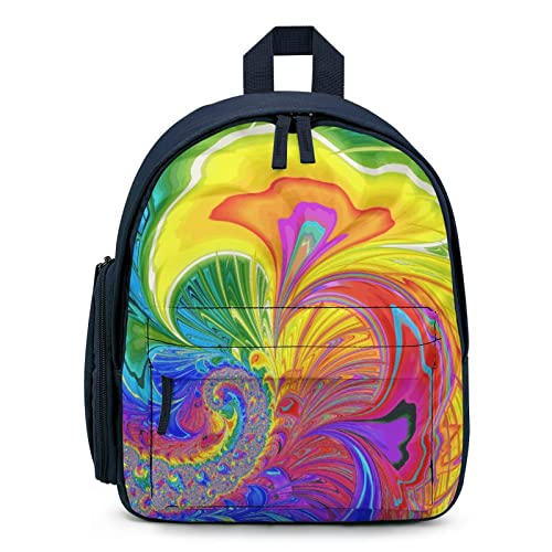 Mochila Escolar Sencilla para Infantil Jardín de Infancia Pequeñas Bolsa Escuela Primaria para Niñas Niños Pintura de Acuarela