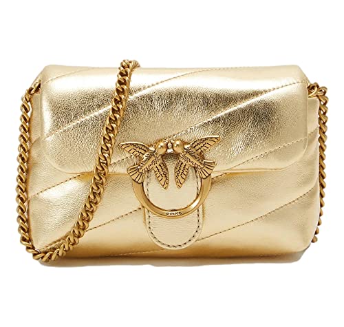 Pinko Love Baby Puff C Sheep Napa L, Bolsa para Mujer, Zzlq_Oro-Antique Gold, Talla única