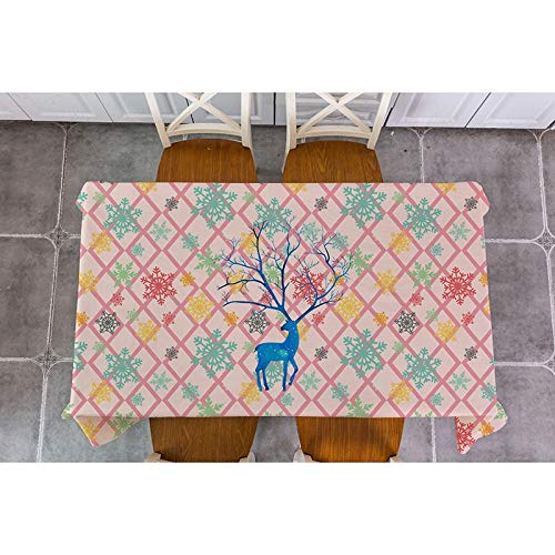 XXDD Mantel de decoración navideña celosía geométrica Santa Claus Mantel de Navidad Cuadrado Rectangular Cubierta de Mesa decoración A1 135x160cm