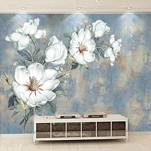 3D Papel Pintado Para El Dormitorio De Las Niñas Relieve Flor Blanca Pintura Al Óleo Papel Pintado Mural 3D Peel And Stick Autoadhesivo Pegatina De Pared Habitación De Ni 250 x 175 cm (ancho x alto)
