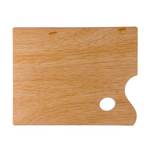 Lienzos Levante Paleta de Pintor Rectangular, Chapa de Madera Aceitada, 4-MR, 25x34 cm