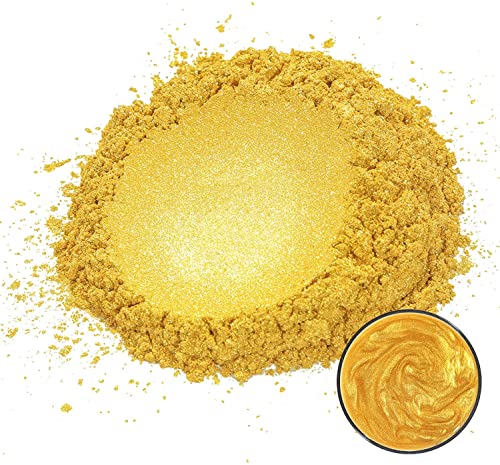 Pigmento para Resinas Artglue, 100 gramos color Oro, Pigmento de Polvo Natural Mica. Tintes para teñir Resinas, Velas, Ceras, Jabones, Pinturas y materiales para el arte del bricolaje