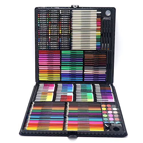 258pcs Conjunto de Dibujo de Arte, Creatividad Herramientas de Pintura Incluye Crayones de Cera, Acuarelas, Lápices de Colores, Pasteles, Regalos para Niños, Estudiantes, Principiantes y Artistas#4