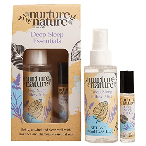 Juego de regalo Pillow Spray Sleep de Nurture by Nature Gift | Lavender Pillow Spray 100ml y Lavender roll on | Aromaterapia | Regalo para Mujeres