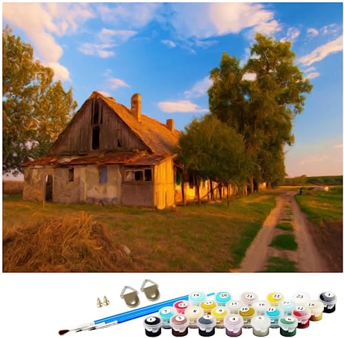 NNALEGS Pintura Por Numeros Adultos Ver Casa Rural 40X50Cm Cuadros Para Pintar Por Numeros Niños,Kit De Pintura Al Oleo Por Numeros Paisajes,D3