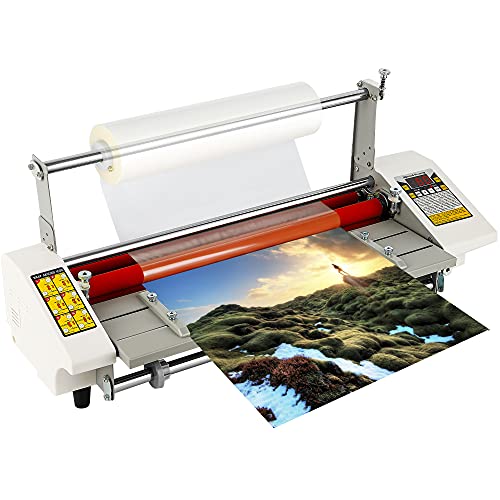 Hanchen Plastificadora A2+ 440mm Laminadora en Frío y Caliente 0-180℃ Máquina de Laminación de Una y Dos Caras con 4 Rodillos para Fotos Documentos Tarjetas