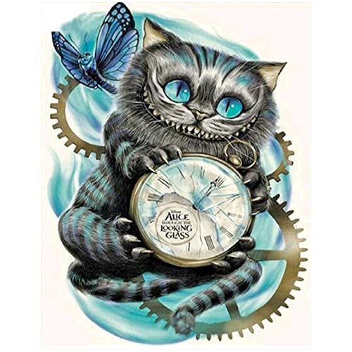 DCIDBEI DIY 5D Square Diamond Painting Grande 40x50 cm Gato Sonriente Pintura Diamante Cuadrados Punto Diamante Gatos Diamantes Puzzle Diamantes Gatos Animales Pintar por Numeros Adultos Lienzo Niños
