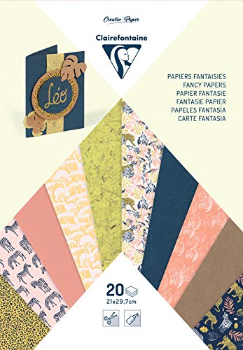 Clairefontaine 95633C - Bloc de 20 hojas multipapel (21 x 29,7 cm), diseño de Safari
