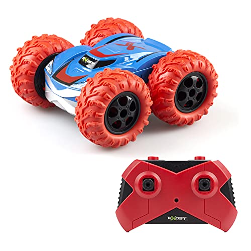 Exost Coche teledirigido - 360 Cross Rojo - Conducción sobre 2 Caras - Supera los obstáculos a 360º - Escala 1:18, 54247, Unisex, para Niños