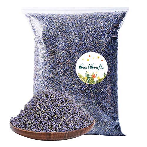 CoolCrafts Lavanda Seca Natural 225g Flores Secas de Lavanda Granel Lavanda para Hacer Jabón, Bolsas Lavanda
