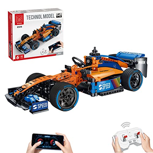 NEWRICE Control Remoto Fórmula 1 Coche de Carreras Bloques de construcción,Coche Modelo a Escala 1:14 Coche de Juguete de Bloques de construcción,para niños de más de 8 años.Adulto (641 Piezas)