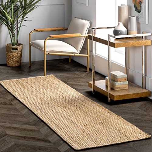 nuLOOM Rigo Alfombra de yute, tejida a mano, estilo rústico, 76 cm x 183 cm
