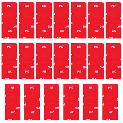 WeddHuis 20 Piezas 3M Vhb, 3M Adhesivo de Doble Cara Extra Fuerte 3M Almohadilla Adhesiva de Doble Cara Extra Fuerte para Cinta Transparente Cuadrada de Doble Cara, Pisos y Paredes (25 x 50 mm)