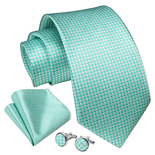 Enlision Corbata Hombre Elegante Boda A Rayas Corbatas De Pañuelo Verde Claro Corbata Con Bolsillo Cuadrado Gemelos Formale Negocio