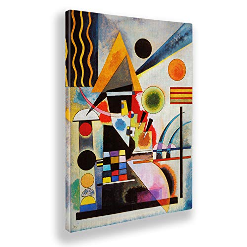 Giallobus - Cuadro - Vassily Kandinsky - Oscilación - Lienzo con Marco estándar - 50x70 - Listo para Colgar - Cuadros Modernos para el hogar