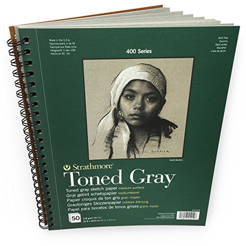 Strathmore 412-109 - Papel de dibujo (118 gms, 50 hojas), color gris, 9