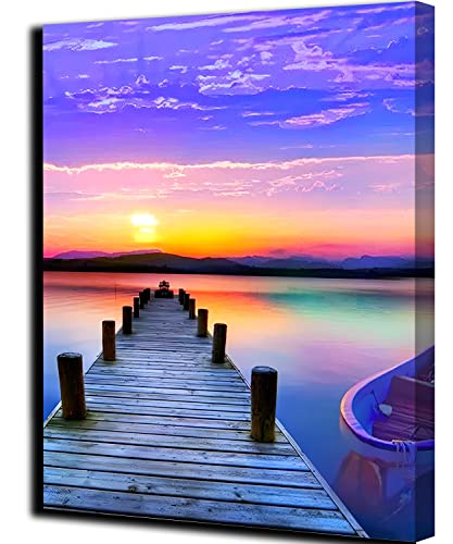 Pintura por Números para Adultos DIY Pintura al óleo sobre Lienzo Pintar por Numeros para Adultos Principiantes - paisaje morado 16 * 20 Pulgadas Sin marco