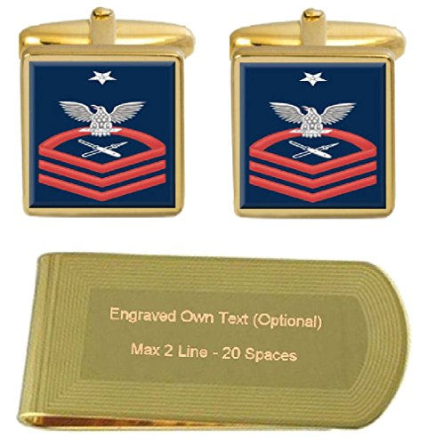 Select Gifts Gemelos Grabados con Clip de Dinero de los Estados Unidos Azul Marino Jefe Rojo E-8 litógrafo LT