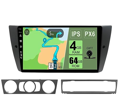 通用 YUNTX PX6 Android 10 2 DIN Autoradio For BMW E90/E91/E92/E93(2005-2012) - 4G+64G - 9 Inch - Gratis Cámara&Canbus - Soporte Dab/Control del Volante/HDMI/Bluetooth 5.0/MirrorLink/Carplay