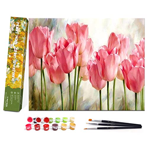 Bougimal Pintar por Numeros Adultos, DIY Pintura por números con Pinceles y Pinturas Decoraciones para el Hogar sin Marco de 40 X 50 cm