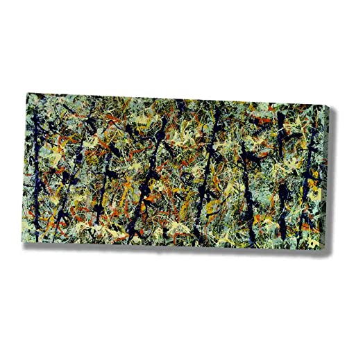 Jackson Pollock《Polos azules22》Impreso en Lienzo Bastidor Cuadros Lienzos Decorativos Lienzo Decorativo Para Tu Salón o Dormitorio Enmarcado Listo Para Colgar(35x70cm_14x28in, Enmarcado)