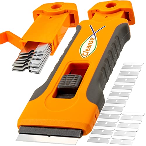 Rasqueta Vitrocerámica Profesional 15 Cuchilla Rascador Vitroceramica para limpieza , Rascador de Horno No Rasca para Rascar la Estufa, integradas para el raspador de cristal