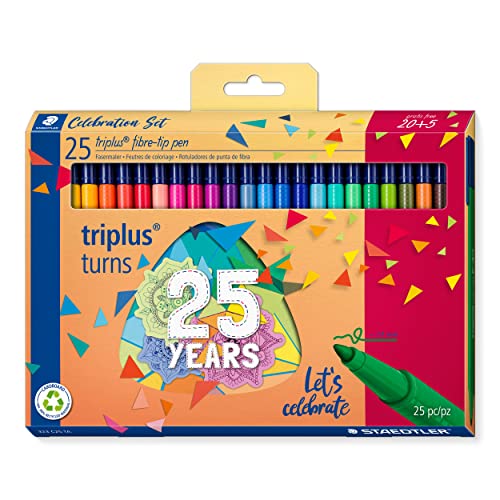 STAEDTLER 323 C25 TA Triplus Colour Limited Edition - Rotuladores de punta de fibra, 1 mm, colores surtidos (paquete de 20 + 5 gratis)