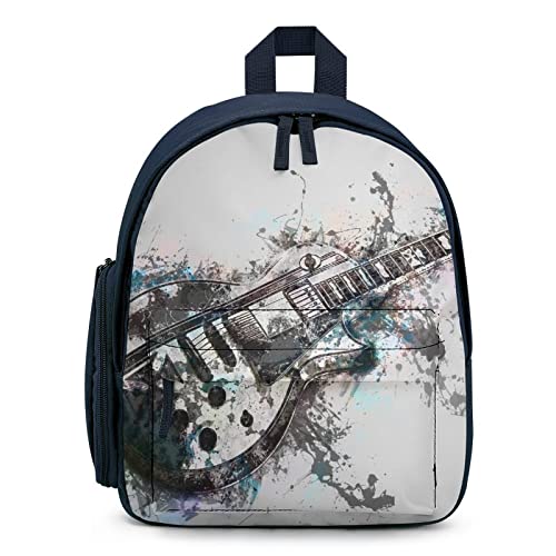 Mochila Escolar Sencilla para Infantil Jardín de Infancia Pequeñas Bolsa Escuela Primaria para Niñas Niños Guitarra Acuarela