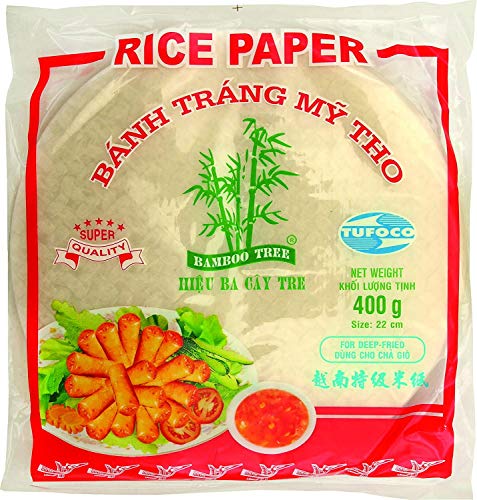 Rollo de Verano de Rollo de Primavera de Papel de Arroz de árbol de bambú, para Freír - 22 cm, 400g