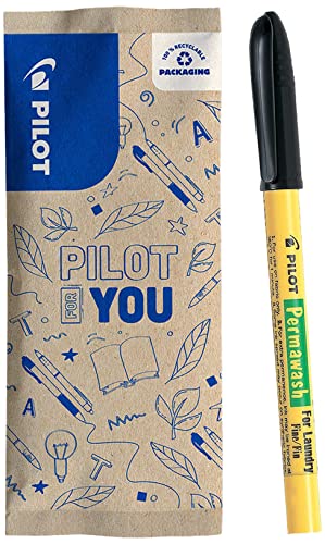Pilot Permawash - Rotulador textil (2 unidades), color negro