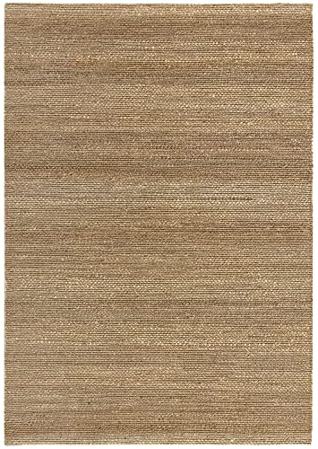 HAMID - Alfombra de Yute Giralda 100% Fibra de Yute Natural, Alfombra Suave y de Alta Resistencia, Tejida a Mano, Alfombra de Salón, Comedor, Dormitorio, Pasillo, Color Natural (230x160cm)