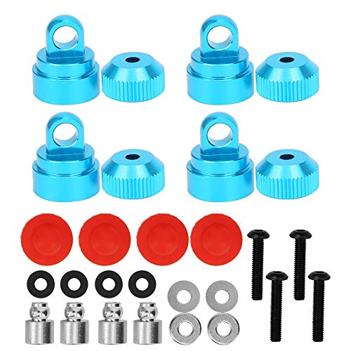 Cubierta Superior del Amortiguador de Corvejón para TRXXAS SLASH, Cubierta Superior del Amortiguador de Aleación de Aluminio Colores Brillantes Accesorio Rc Superficie Brillante para Piezas(B azul)