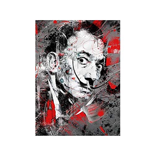 Cuadro en Lienzo Resumen retrato arte salvador dali lienzo pintura figura impresiones y pósters wall art imágenes para sala de estar decoración del hogar Impresiones en Lienzo (Color : JM1442 A, Siz