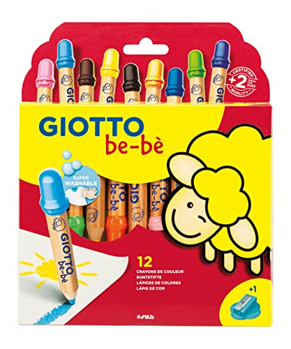 Giotto Be-Bè Súper Lápices Estuche 12 Uds + Sacapuntas