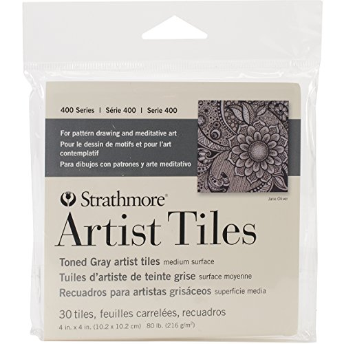 Pro-Art Strathmore Azulejos de Artista de 4 x 4 Pulgadas, Gris tonificado, Papel, Gray, 5.5x0.41x5 Inches