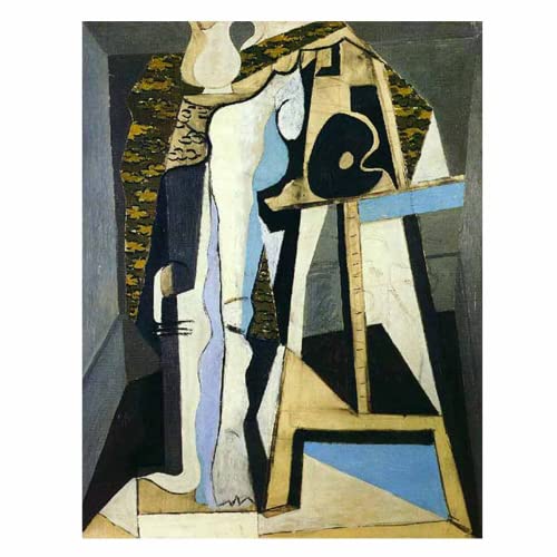 ERMOZA Pablo Picasso Posters-Interior with Easel Cuadros Decoracion Salon,Decoración Pared,Hogar Decoracion Dormitorios,Cuadros Para El Baño,Cuadros Sobre Lienzos Decor(Sin Marco,80x104cm31 x41)