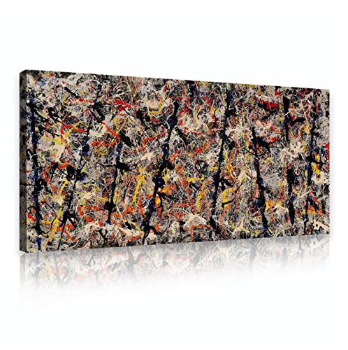 Carteles de arte mural Jackson Pollock Giclee Impresión sobre lienzo Pinturas famosas Polos azules Cartel de bellas artes de decor de pared para decor de dormitorio 70x180cm Marco interior