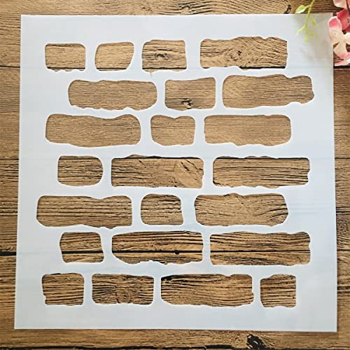 Plantillas reutilizables para manualidades, 30 x 30 cm, ladrillos de pared, manualidades, plantillas para pintar sobre madera, lienzo, papel, tela
